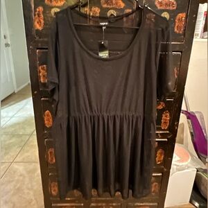 Torrid Black Sheer Babydoll Top NWT